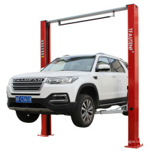 AUTENF CE/ISO certification red 4.5tons clear floor two post hydraulic car lifts